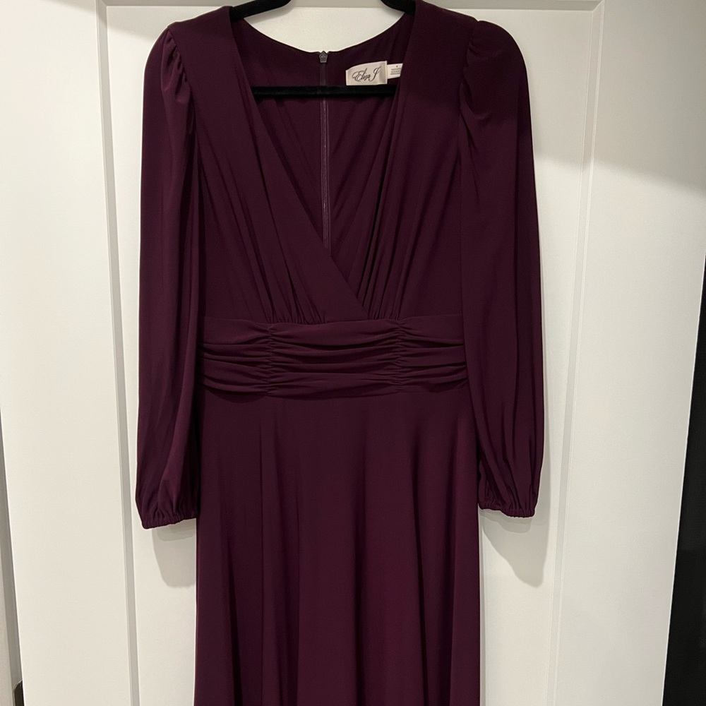 Eliza J Deep Purple V-Neck Dress Size 6 NWOT